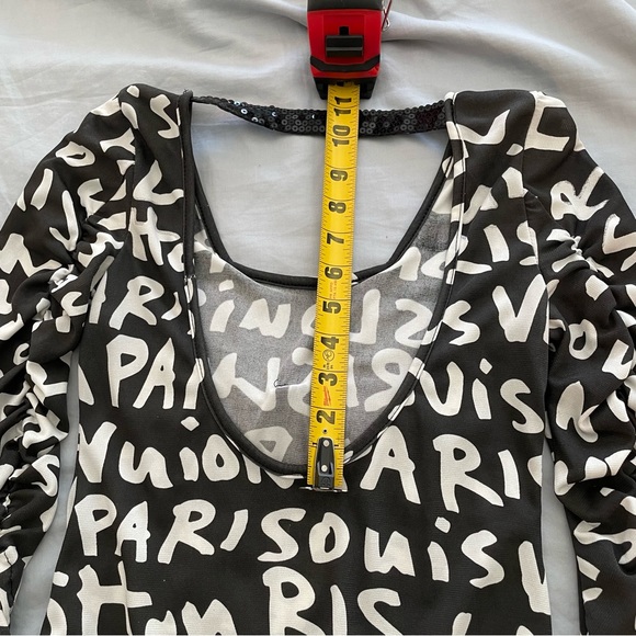 Mini Dress with Alphabet Prints and a Bow Tie - Picture 9 of 11